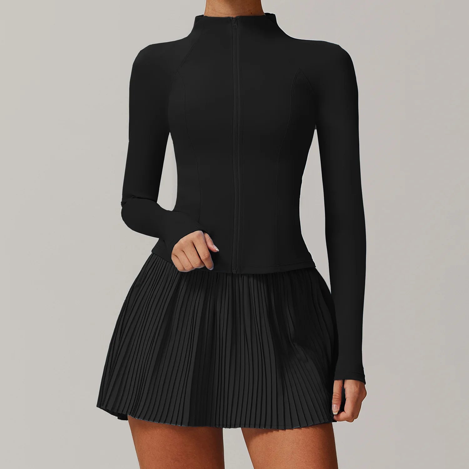 Long Sleeved Zipper Jacket 2 Pieces