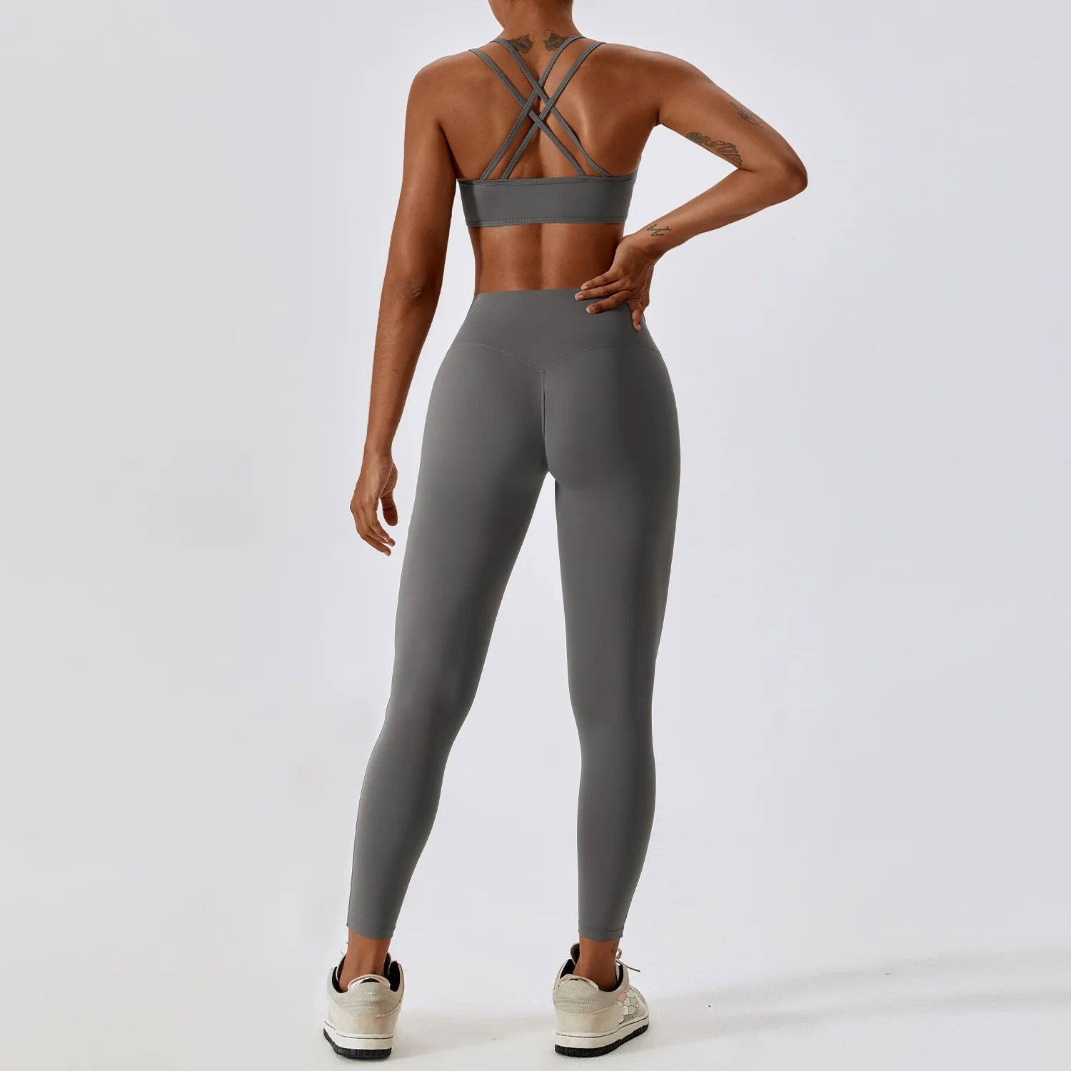 High Waist Leggings And Seamless Top Two Piece Set