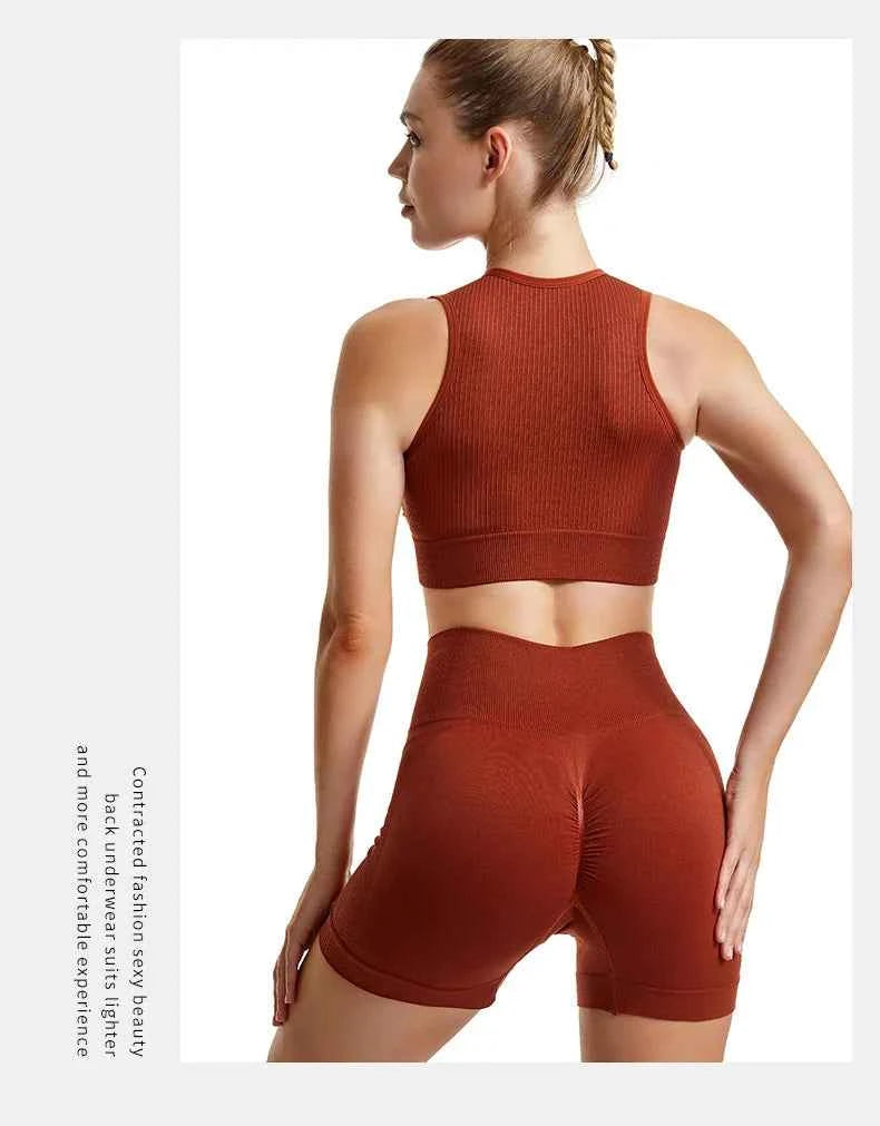 Gym Set Workout Clothes for Women Seamless Leggings Sports Bra Yoga Set Female Clothing High Waist Shorts Women Tracksuit
