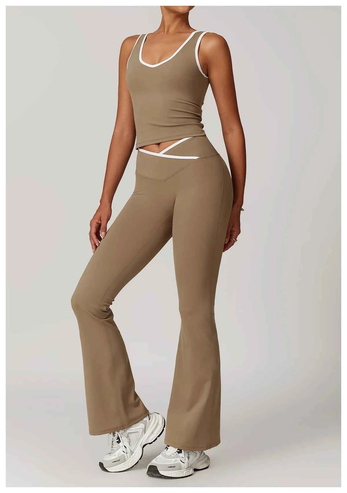 Yoga Set 2 Pieces Workout Outfits Fitness Sportswear Gym Tracksuit High Waist Leggings Sports Bra Athletic Wear Women Clothes