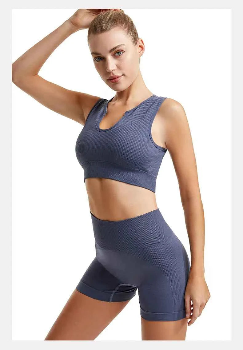 Gym Set Workout Clothes for Women Seamless Leggings Sports Bra Yoga Set Female Clothing High Waist Shorts Women Tracksuit