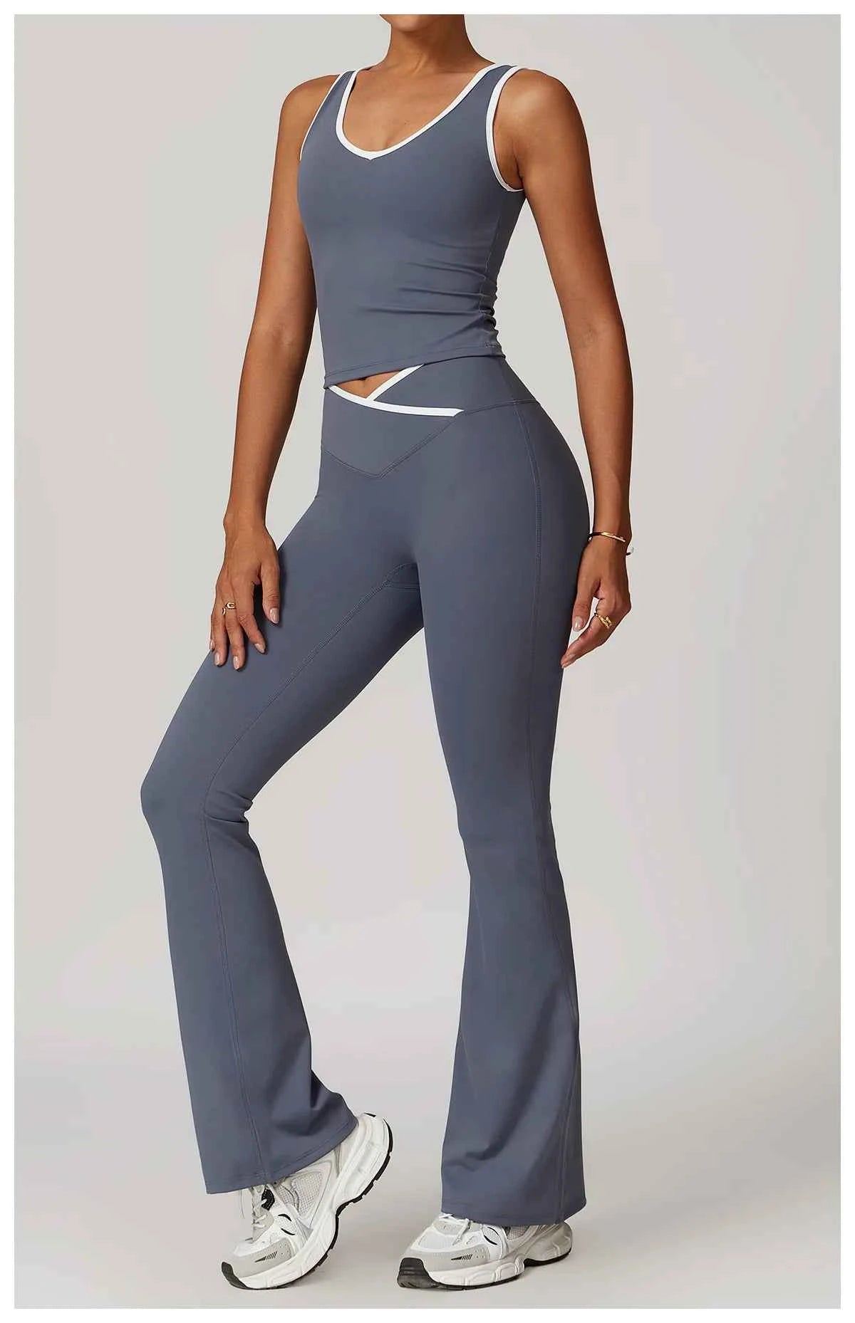Yoga Set 2 Pieces Workout Outfits Fitness Sportswear Gym Tracksuit High Waist Leggings Sports Bra Athletic Wear Women Clothes