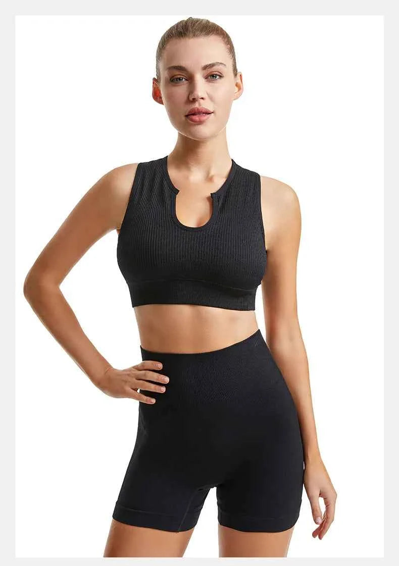 Gym Set Workout Clothes for Women Seamless Leggings Sports Bra Yoga Set Female Clothing High Waist Shorts Women Tracksuit